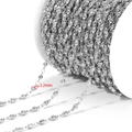 3.2mm silver stainless steel ball chain accessory on a white plastic spool - 3.2mm Bead Chain / Steel