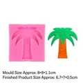 Coconut tree silicone mold for summer cake decorating with product dimensions shown - Palm Tree / Pink