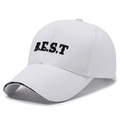 Casquette blanche avec broderie B.E.S.T noire et bordure de visière lettrée Sport - Réglable / Blanc