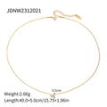 Gold chain necklace with 0.5cm zircon solitaire pendant, 2.66g weight, 45cm total length - Gold Zircon Fine Chain Necklace(JDNW2312021)