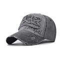 Casquette baseball 1962 gris délavé vintage avec broderie et détails usés - Réglable / 1962 Noir