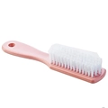 Pink multi-functional cleaning brush with soft white nylon bristles and hanging hole - Green