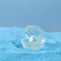 Mini blue resin seashell with pearl ornament for miniature ocean micro landscape - No. 8 Shell
