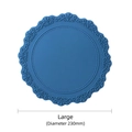 Dessous de plat silicone bleu 230mm style vintage européen avec relief de dentelle - Grand / 23cm de Diamètre / Bleu Brume