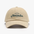 Beige cotton baseball cap with green SORVETERIA 1985 embroidery and curved brim - Adjustable / Khaki
