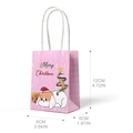 Small Christmas gift paper bag with cartoon dog pattern and dimensions 12x9x5cm - Cartoon Dog / Pink