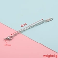 Silver stainless steel 6cm extender chain with lobster clasp and S.Steel tag for DIY jewelry - Steel Color 9#