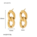 Orecchini a catena cava in acciaio inossidabile placcato oro 18k da 26 mm - Stile a Catena (HF-E3175)