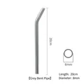 Grey 20cm bent glass straw with 8mm diameter for creative tea and milk beverages - Curved Tube / Gray