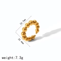 Minimalistische 18k vergulde roestvrijstalen kralenoorbellen met 26,7 mm diameter - Kralen open ring (TR6965)