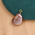 Baroque freshwater pearl pendant in bronze purple with a golden spring clasp - Pendant Only (Without Chain) - Purple Baroque