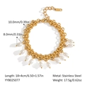 Detailed size specifications for the 18K gold stainless steel pearl chain bracelet - Pearl Bracelet (YYB025077)