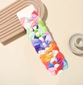 Lot de 5 barrettes à cheveux nœuds rayés colorés pour enfants sur carte blanche - Style 16
