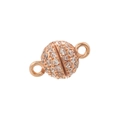 Macro shot of rose gold magnetic jewelry clasp paved with sparkling cubic zirconia - 6mm Rose Gold White Zirconia