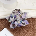 Elegante pinza para el pelo de flor en acetato con motivo jaspeado violeta y azul - 8.8cm / Púrpura Metálico