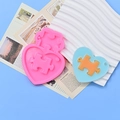 Macro detail of heart puzzle silicone mold for DIY resin crafts and keychain making - Interlocking Split Heart(2)