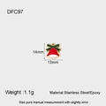 Detail of 14mm stainless steel Christmas bell pendant with red and green epoxy finish - Christmas Bells DFC97