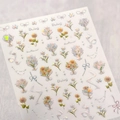 Laser sunflower and daisy nail art stickers with 3D ribbon and bowknot designs - Holographic Sunflower Daisy Style (M-1053)