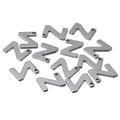 Set of 12 small stainless steel silver-tone letter Z charms for DIY jewelry making - Letter Z