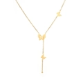 Elegante collana a Y dorata con ciondoli a farfalla multipli lucidi e catenina sottile - Forma di Farfalla (N2896-GO)