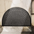 Zerbino a semicerchio grigio scuro con trama radiale e base in gomma antiscivolo - 50*80cm / Marrone Beige