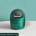 Mini poubelle de table dinosaure vert foncé mat avec couvercle à visage de dessin animé - Petit / Vert Foncé