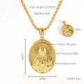 Religieuze Heilig Hart van Jezus hanger van 18K goud verguld roestvrij staal - 18K goud