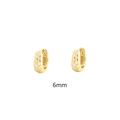 Pendientes de aro minimalistas de 6mm en plata S925 dorada con diseño de espiga de trigo - 6mm / Color Dorado (6mm)
