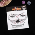 Pink and clear rhinestone skull face jewels for Day of the Dead costume party - Pink Style 7