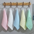 5-pack baby cotton gauze towels in pink, blue, yellow, mint, and white colors - Random Colors