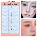 Self-adhesive butterfly facial rhinestone stickers for makeup decoration - Silver Moon Drop Jewels (BHA-641)