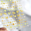 Adhesive nail art stickers with yellow polka dot patterns KX094 on transparent film - Yellow Polka Dots (KX094)