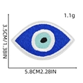 Detailed size specifications for evil eye embroidery patch measuring 5.8x3.5cm - Blue Eye 8#