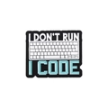 Épinglette en émail noir avec clavier 'I DON'T RUN I CODE' pour les programmeurs - Style I Don't Run I Code Programmer(QHXZ1564)