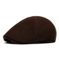 Boina retro de lana en color marrón oscuro para hombre y mujer estilo vintage - Talla Única Ajustable / Café 2
