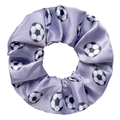 Chouchou élastique en satin violet avec motif de football pour le sport - Football Gris