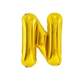 Golden foil balloon letter N with metallic finish for birthday and wedding party decor - 32' Gold Fat Letter Aluminum Foil Balloon (n)