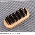 Piccola spazzola per scarpe in faggio con setole nere per lucidare, 9,2x3,7x3cm - Spazzola a dorso di tartaruga in PP nero (A-102)
