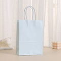 Light blue paper gift bag with twisted rope handles for elegant birthday packaging - Macaron Blue