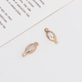 Coppia di connettori marquise dorati in zircone per accessori per gioielli fai-da-te - 11# Marquise Doppio Occhiello (5*14mm)