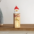 Luminous Christmas wooden house ornament with Santa icon and warm LED light 22x6x7cm - 22x6x7cm / Santa Claus Christmas Wooden Table Ornament