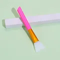 Soft white silicone mask brush with pink plastic handle and gold metal ferrule - Rose Red