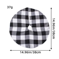 Flat lay of small 38cm black and white checkered Christmas tree skirt weighing 37g - N2-21 Black & White Plaid