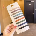 Set of 10 colorful matte metal hairpins in minimalist long strip style for women - 9pcs Multicolor Bobby Pin Set