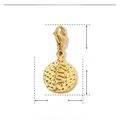 Detail showing 25mm gold snake embossed pendant with dimensions and weight info - Snake Style (YF025)