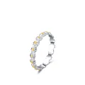 Elegant S925 sterling silver daisy ring with golden centers and floral pattern - US Size 6 / Silver