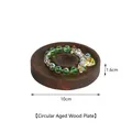 Elastic bracelet with green crystal beads and heart pendant on a vintage wooden tray - 10cm Round Distressed Wood Tray