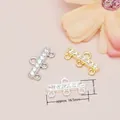 Chiusura a tre file con zirconi per gioielli fai-da-te in oro e argento 16,5mm - Connettore Tripla Fila (Oro 14K)