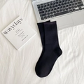 Klassische schwarze Crew-Socken aus Baumwolle mit gerippten Bündchen im Lifestyle-Stil - Obsidian-Schwarz