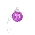 Purple mirrored disco ball ornament with silver cap and hanging string for Christmas party - 3cm Ball Cap Style / Purple